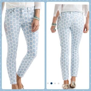Vineyard Vines Blue White Medallion Print Skinny Jeans Sz 6